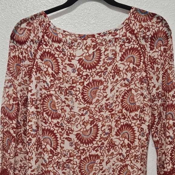 Tori Burch 100% silk top boho style size 4 - Picture 11 of 13